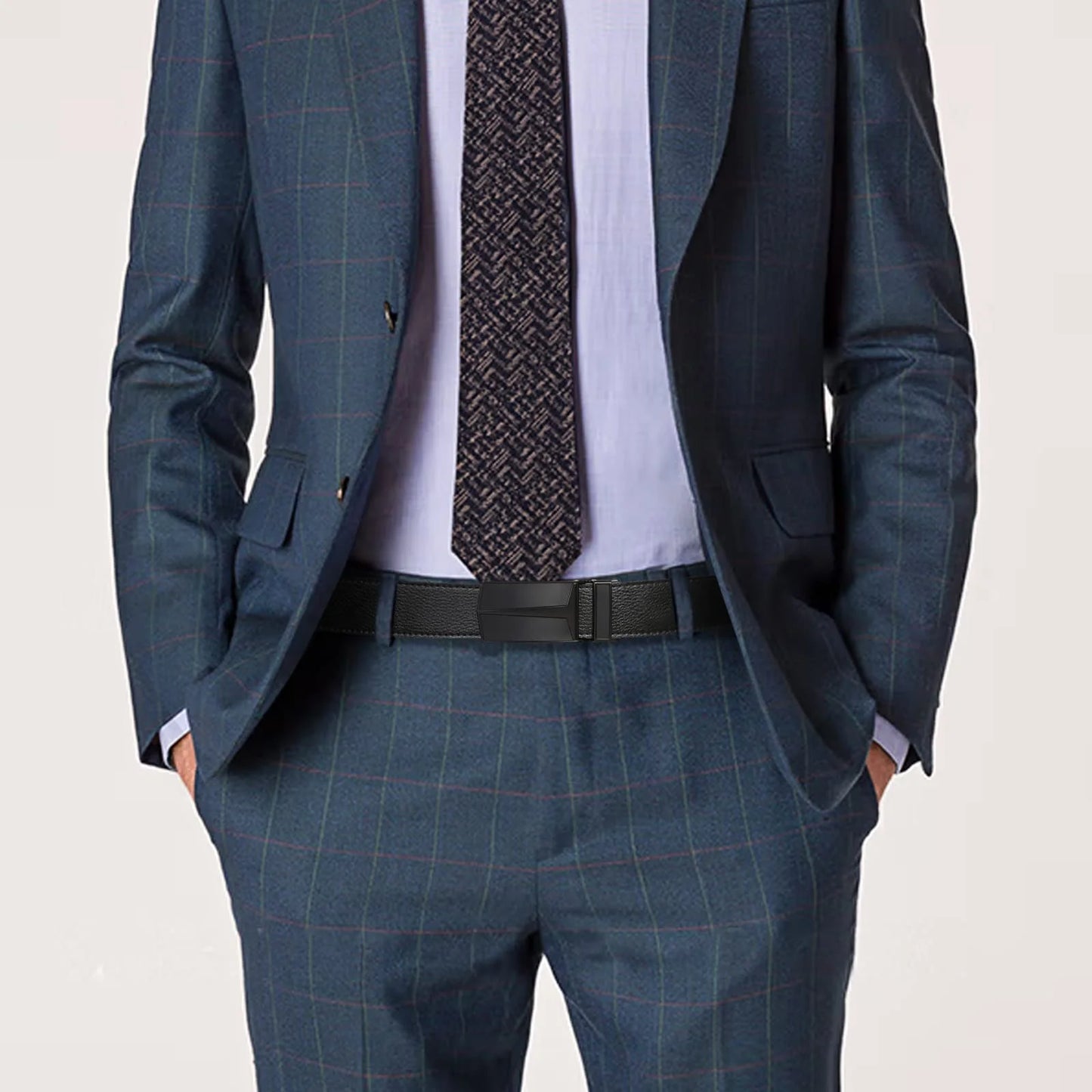 2 Pack Ratchet Belt for Men,Mens Leather Belt in Gift Set Box for Dress Casual,Size Adjustable Trim to Fit