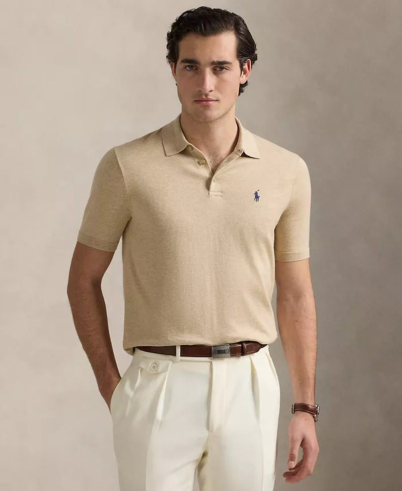 Men'S Cotton Polo-Collar Sweater