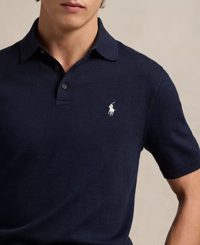Men'S Cotton Polo-Collar Sweater