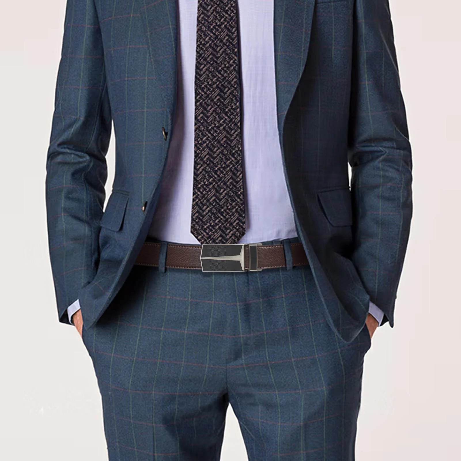 2 Pack Ratchet Belt for Men,Mens Leather Belt in Gift Set Box for Dress Casual,Size Adjustable Trim to Fit