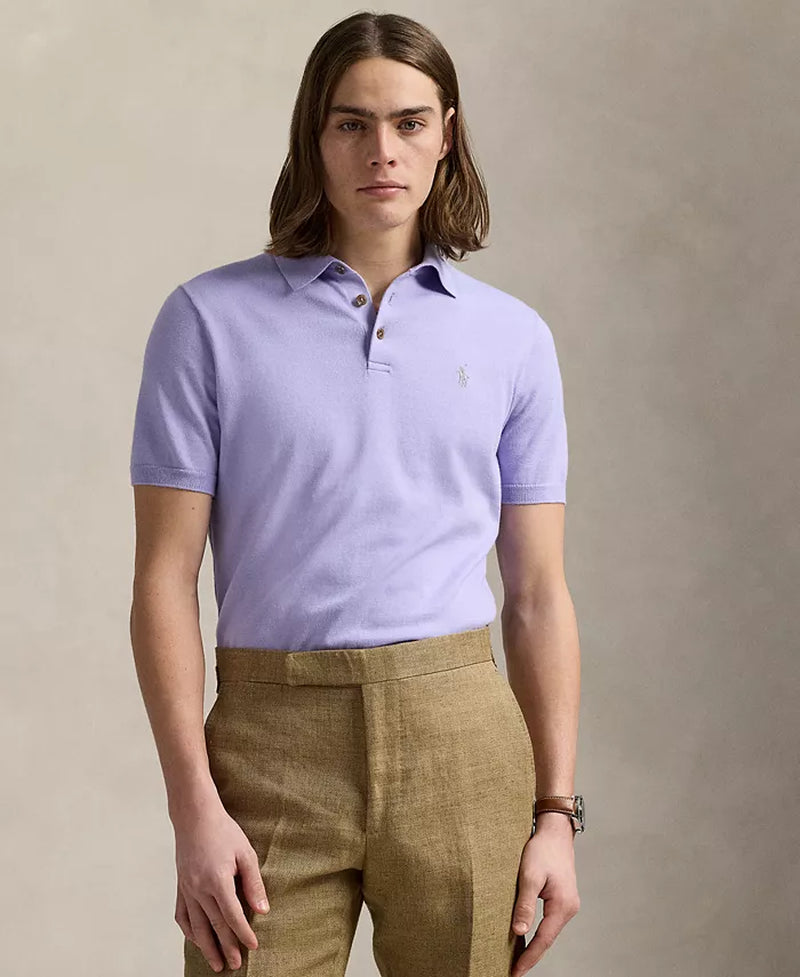 Men'S Cotton Polo-Collar Sweater